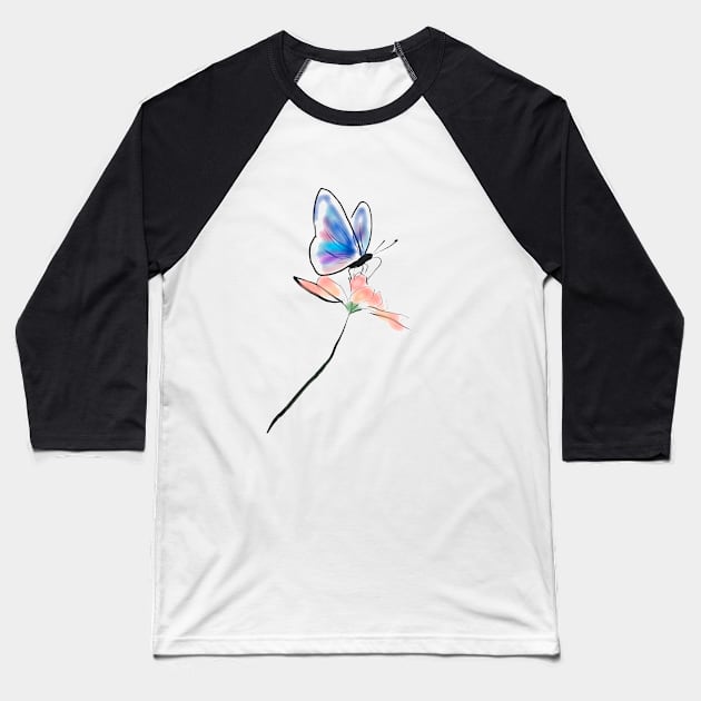 Butterfly Baseball T-Shirt by Chander